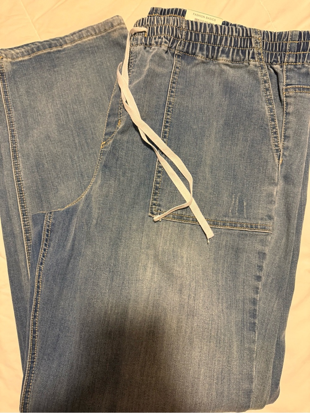 INC WOMENS Light Blue Elastic Waist Denim Jeans 16/33
